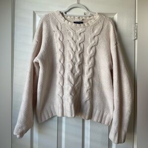 American Eagle Outfitters White Knitted Sweater, Women’s Size Medium